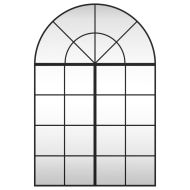 Стенно огледало, черно, 80x120 см, арка, желязо