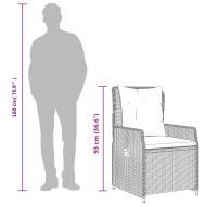 Бистро комплект с възглавници 3 части бежов полиратан