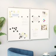 Магнитна бяла дъска, сгъваема, 120x100x1,7 см, алуминий