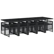 Градински комплект с възглавници 11 части полиратан черен