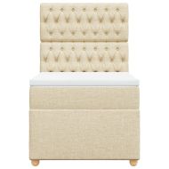 Боксспринг легло с матрак, кремава, 90x190 см, плат