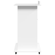 Катедра с колелца и чекмедже бял 55x55x107 см инженерно дърво