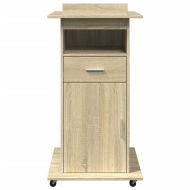 Катедра с колелца сонома дъб 55x55x107 см инженерно дърво