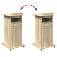 Катедра с колелца сонома дъб 55x55x107 см инженерно дърво