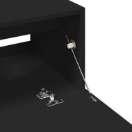 Долен шкаф за мивка, черен, 59x37x59 см, инженерно дърво