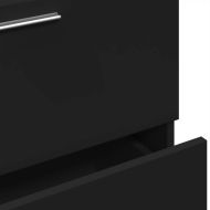 Долен шкаф за мивка, черен, 59x37x59 см, инженерно дърво