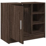 Долен шкаф за мивка, кафяв дъб, 63x29x55 см, инженерно дърво