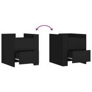 Нощно шкафче, черно, 45x50x50 см, инженерно дърво