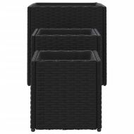 Градински кашпи 3 бр черен полиратан