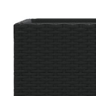 Градински кашпи 3 бр черен полиратан