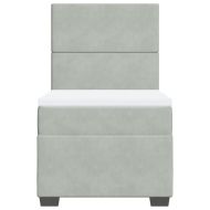 Боксспринг легло с матрак, светлосиво, 90x200 см, кадифе