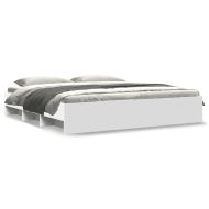 Рамка за легло, бяло, 200x200 см, масивно дърво