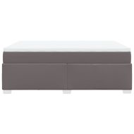 Боксспринг легло с матрак, сиво, 160x200 см, изкуствена кожа