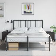 Нощни шкафчета, 2 бр, черни, 36x39x43,5 см, стомана