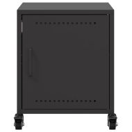 Нощни шкафчета, 2 бр, черни, 36x39x43,5 см, стомана