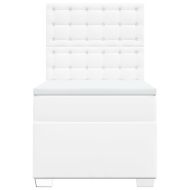 Боксспринг легло с матрак, бяло, 100x200 см, изкуствена кожа