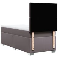 Боксспринг легло с матрак, сиво, 90x190 см изкуствена кожа