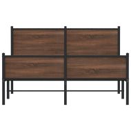 Метална рамка за легло, без матрак, кафяв дъб, 140x190 см