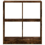 Библиотека, опушен дъб, 68,5x32x75 см, инженерно дърво