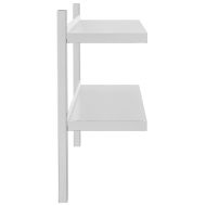 Стенен рафт на 2 нива 100x23,5x60см сребрист неръждаема стомана