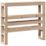 Горна табла с рафтове, 90 см, масивно дърво бор