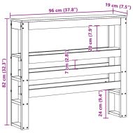 Горна табла с рафтове, 90 см, масивно дърво бор