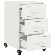 Нощно шкафче, бяло, 36x39x59 см, стомана