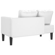 Кушетка с възглавници, бяла, изкуствена кожа