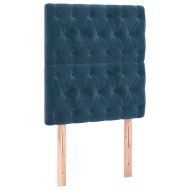 Табла за легло, тъмносиня, 80x7x118/128 см, кадифе