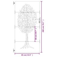 Градинска порта 85x200 см, кортенова стомана, дизайн с дърво