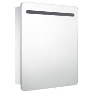 LED шкаф с огледало за баня, 68x9x80 см