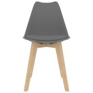 Трапезни столове, 2 бр, сиви, пластмаса