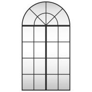 Стенно огледало, черно, 60x110 см, арка, желязо