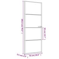 Интериорна врата черна 76x201,5 см закалено стъкло и алуминий
