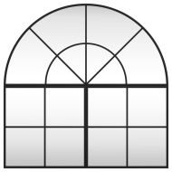 Стенно огледало, черно, 80x80 см, арка, желязо