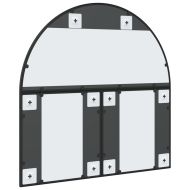 Стенно огледало, черно, 80x80 см, арка, желязо