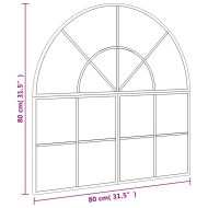 Стенно огледало, черно, 80x80 см, арка, желязо