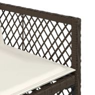 Градински трапезен комплект възглавници 7 части кафяв полиратан