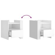 Нощно шкафче, бяло, 45x50x50 см, инженерно дърво