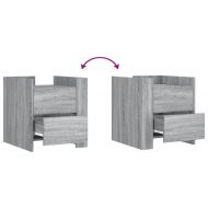 Нощно шкафче, сив сонома, 45x50x50 см, инженерно дърво