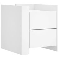 Нощно шкафче, бяло, 45x50x50 см, инженерно дърво