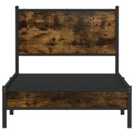 Метална рамка за легло, без матрак, опушен дъб, 90x200 см