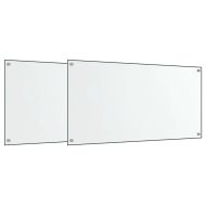Кухненски гърбове, 2 бр, прозрачен, 80x40 см, закалено стъкло