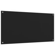 Кухненски гърбове, 2 бр, черен, 80x60 см, закалено стъкло