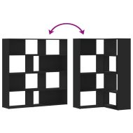 Ъглова етажерка 4 нива черен 85x85x140 см инженерно дърво