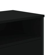 ТB шкаф, черен, 122x34x41 см, инженерно дърво