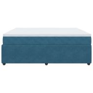 Боксспринг легло с матрак, тъмносиньо, 180x200 см, кадифе