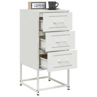 Нощни шкафчета 2 бр бял 36x39x78 см стомана