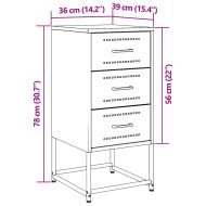 Нощни шкафчета 2 бр бял 36x39x78 см стомана