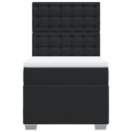 Боксспринг легло с матрак, черно, 80x200 см, изкуствена кожа